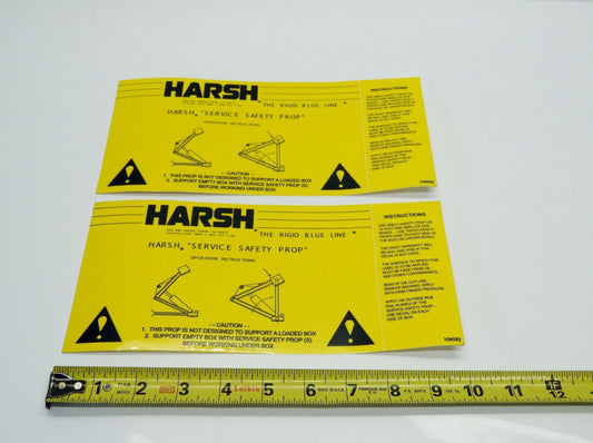2pcs Harsh Service Safety Prop Operations Instructions/Caution Decal 104593