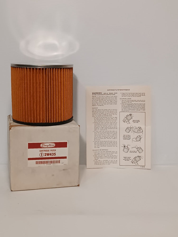Dayton 2W435 Heavy Duty Shop Vacuum Cartridge Filter, New In Box, As Shown