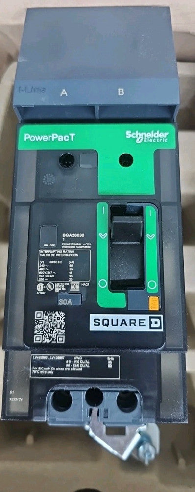 NOS Square D BG30 BGA260301 30A Circuit Breaker I-Line PowerPact 240 2 Pole