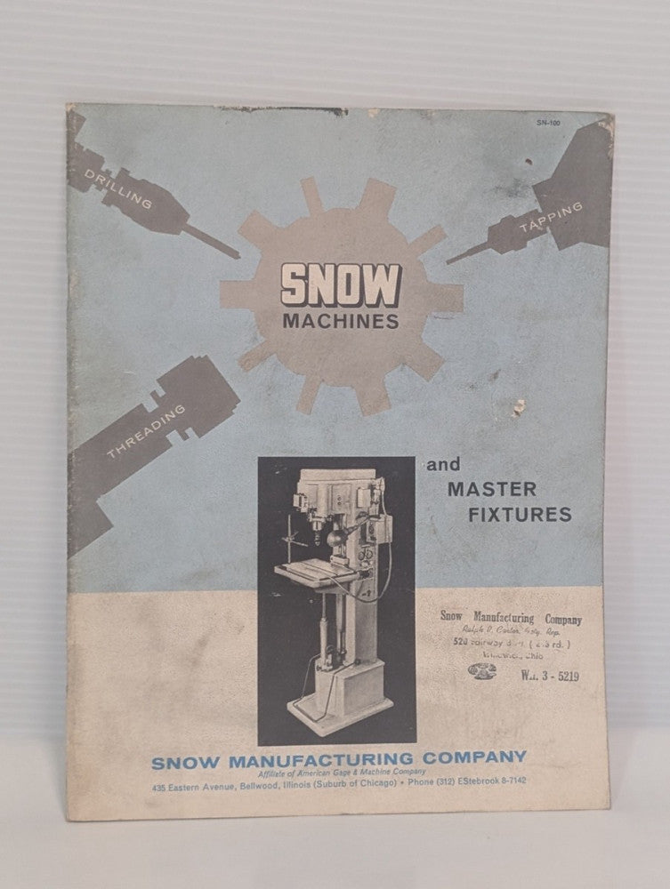 Snow Manufacturing Two Spindle Vertical Machines & Fixtures Catalog, as shown