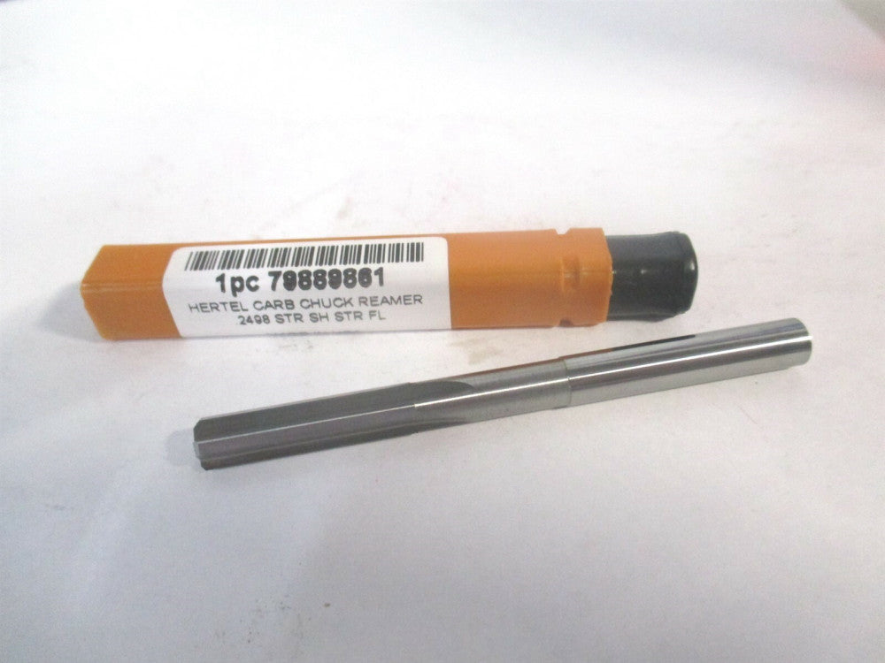 (500-0002498) 0.2498" x 1" x 3" OAL Solid Carbide 4-Flute Chucking Reamer 