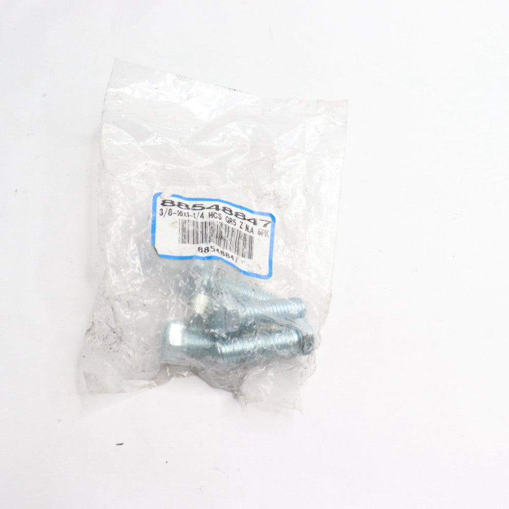 (5-Pk) Hex Head Cap Screw Grade 5 Steel Zinc-Plated 3/8"-16 x 1-1/4" 88548847