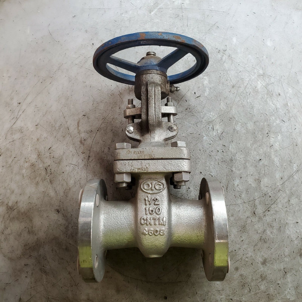 NEW OIC 1 1/2" STAINLESS STEEL GATE VALVE CN7M CLASS 150# 275 PSIG FIG. A151