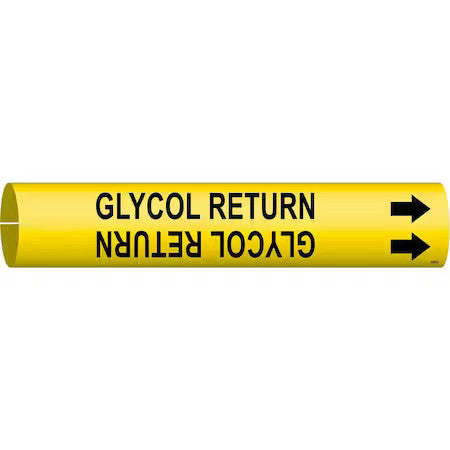 Brady 4189-D Pipe Marker,Glycol Return,Yel,4 To 6 In