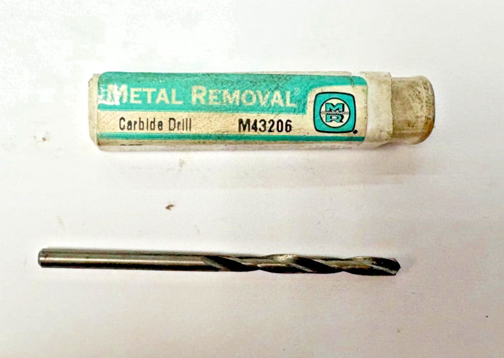 METAL REMOVAL CARBIDE DRILL 2F CARB JOBBERS LENGTH OAL 2-1/4" M43206