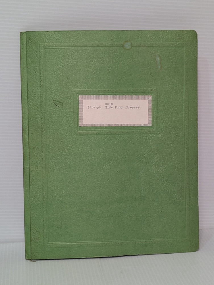 Heim Safety Instructions and Parts Book for Mechanical Punch Presses
