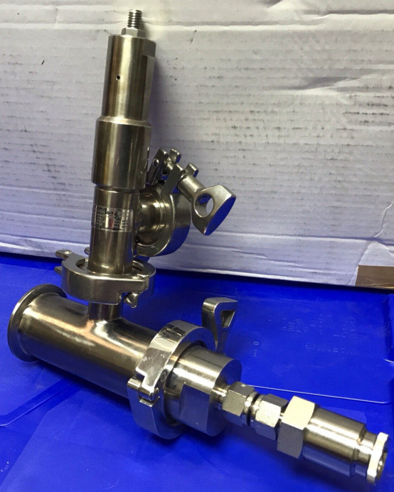 Stra-Val 1" RVC0510TC-N3541 Tri-Clamp Sanitary Pressure Relief Valve w/ Fittings