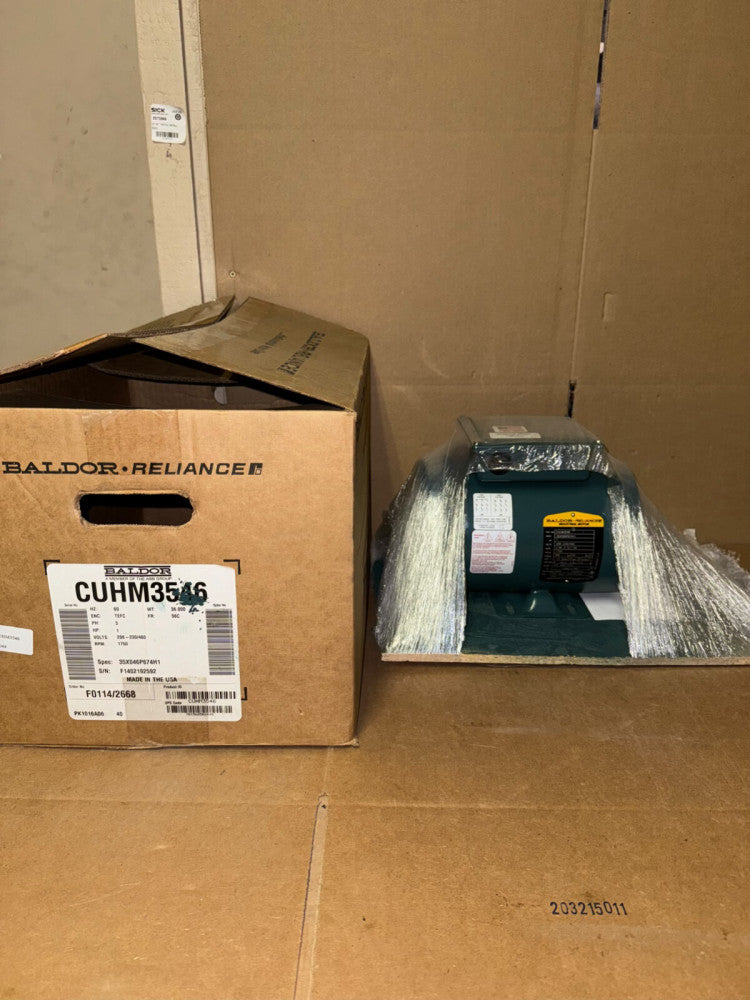 BALDOR CUHM3546 1-HP ELECTRIC MOTOR, 208-230-460 VAC, 1750-RPM, NEW-OPEN BOX!