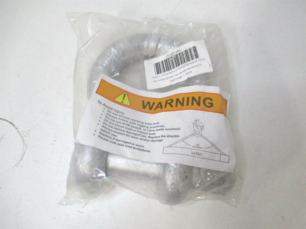 (2XY28) 1" x 1-1/8" x 1-11/16" 17000 lb Carbon Steel Galvanized Anchor Shackle 