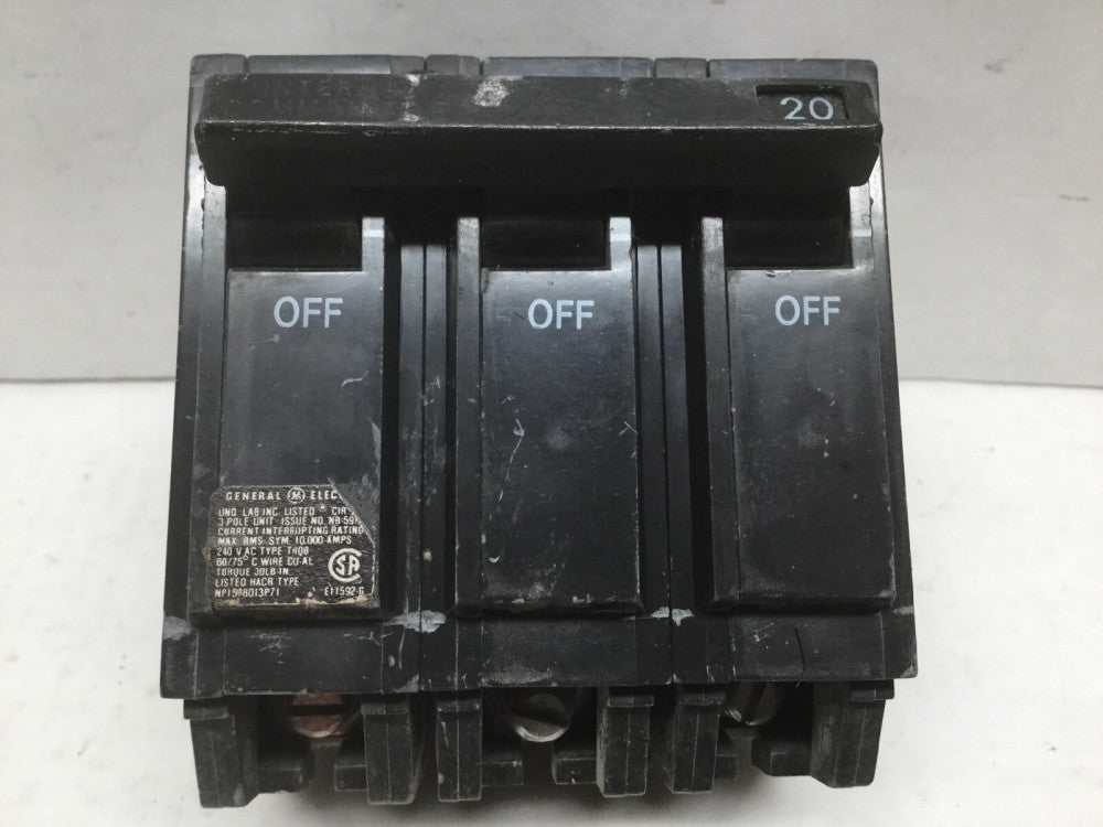 GE HACR TYPE 20 AMP 3 POLE Circuit Breaker 120/240V G314