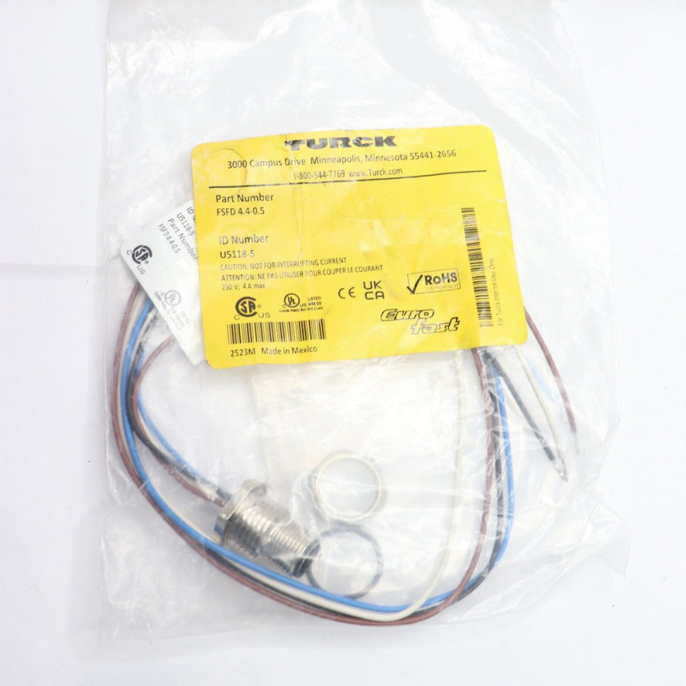 Turck Receptacle Connector Nickel Plated Brass 4, 22 AWG PG 9 4Amp 250Volt 