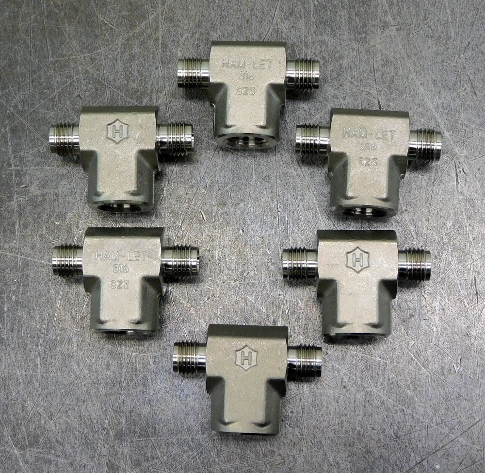 Ham-Let 772LFB1/4x1/8 Female Branch Tee Fitting 316 SS 1/4&1/8in NPT Lot of Six