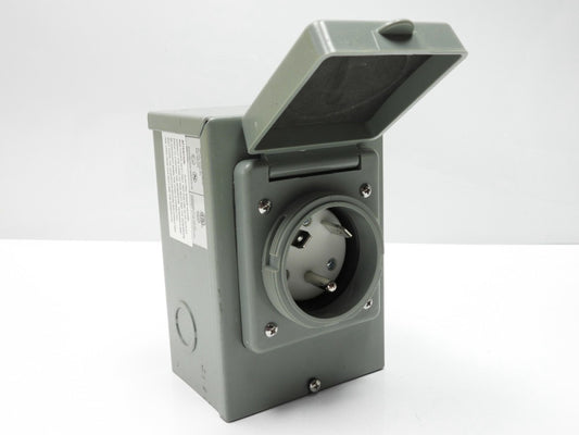 30 Amp Generator Inlet Box 125V Grounding Outdoor with Waterproof Cover L14-30P