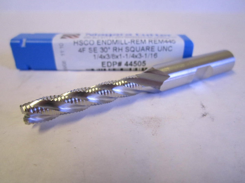 Niagara (44505) 1/4" x 3/8" x 1-1/4" x 3-1/16" OAL HSCO 4-Flute Square Endmill 