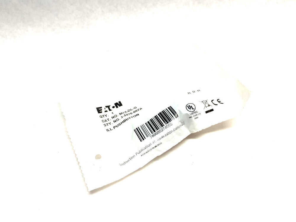Eaton M22-DL-G Flush Head Illuminated Pushbutton Green