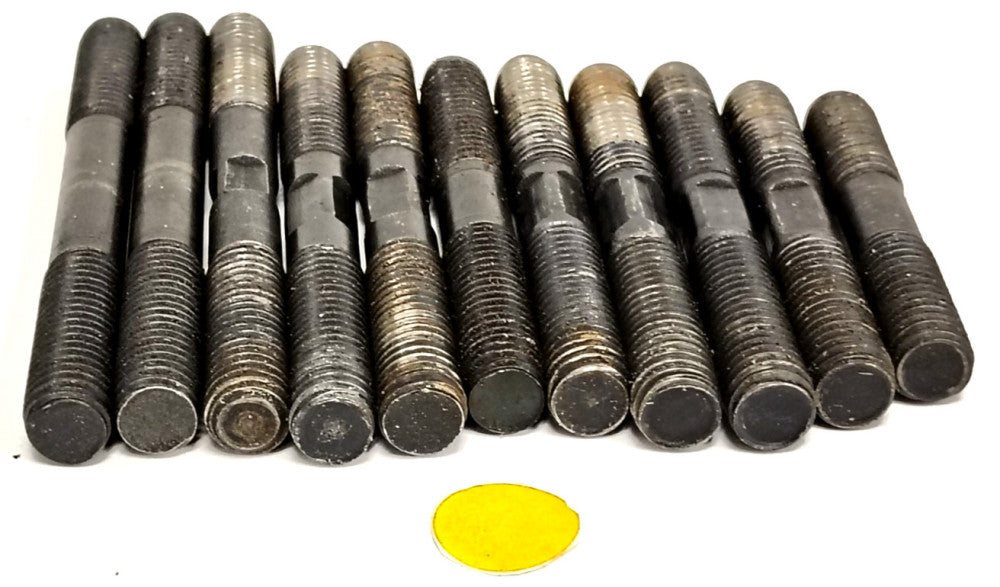 UNBRANDED 1/2" X 13 DOUBLE ENDED STUDS MALLEABLE STEEL BLACK OXIDE  LOT OF 11