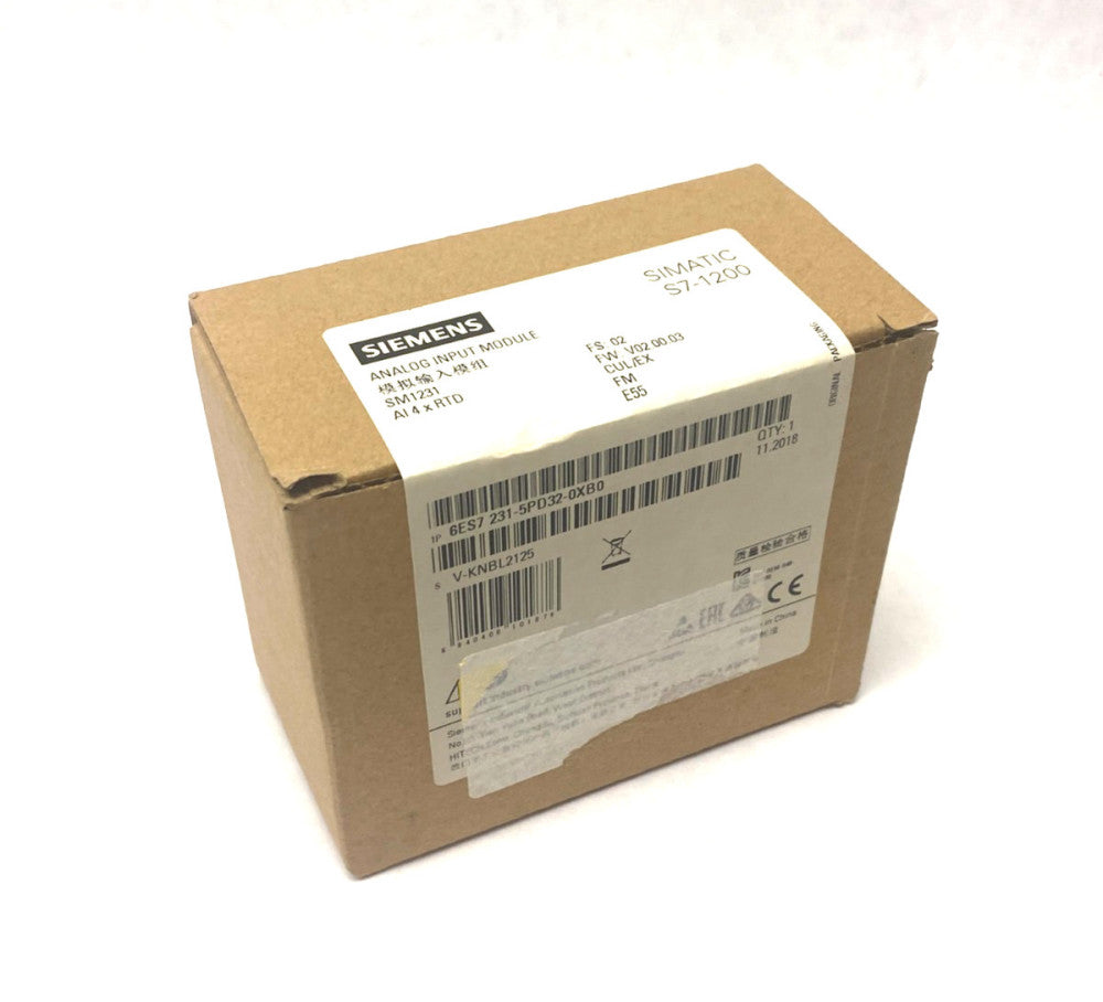 Siemens 6ES7 231-5PD32-0XB0 SIMATIC S7-1200 Analog Input Module SM1231 AI 4xRTD