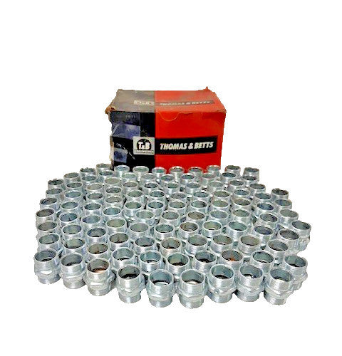 THOMAS & BETTS  1/2" COUPLINGS LOT OF 106 RAINTIGHT, TABOLITE FINISH, STEEL 5120