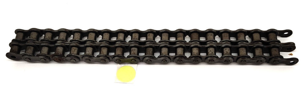 DIAMOND #80 DOUBLE ROW ROLLER CHAIN 19" OAL 2-3/8" WIDE 1" PITCH STEEL