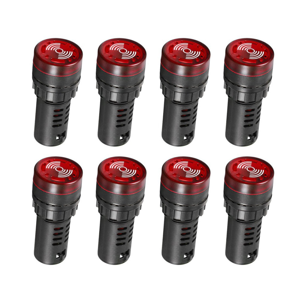 10 x AC/DC 24V Light Panel Indicator Flashing Alarm with Buzzer Red LED