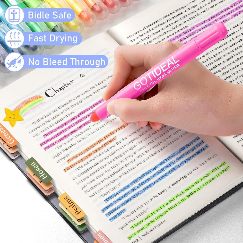 Bible Journaling Kit, 12 Bible Highlighters and 8 Gel Pens No Bleed, 75 Lamin...