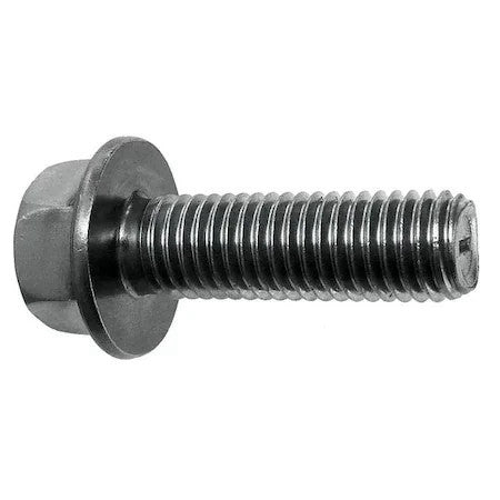 Zoro Select 822425G Grade 8, 3/4"-16 Flange Bolt, Plain Steel, 2-1/4 In L, 15 Pk