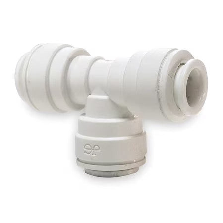 John Guest Pp0216w-Pk10 Push-Fit Tee Fitting, 1/2 In Tube Size, Polypropylene,