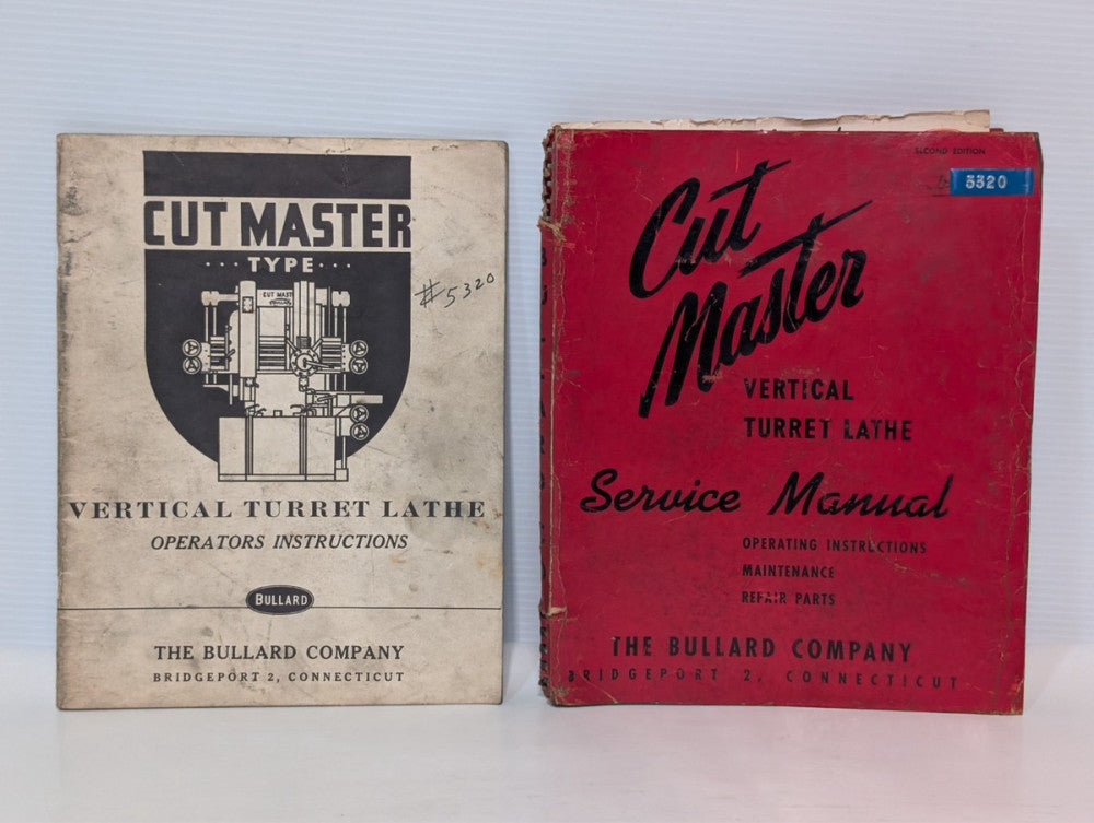 Bullard Cut Master Vertical Turret Lathe Manuals Set 1950