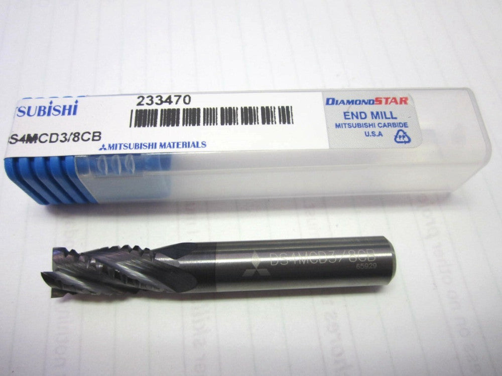 Mitsubishi (DS4MCD3/8CB) 3/8" Carbide End Mill 4FL 3/8 x 7/8 x 3/8 x 2-1/2