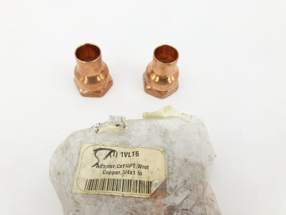 Lot of 2 New Nibco 603R 3/4x1 Reducing Adapters Wrot Copper 1VLT6