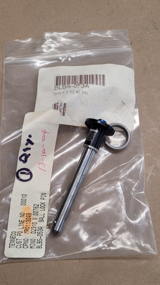 Jergens 800638 CB2.0S Ball Lock Pin 5/16" x 2"