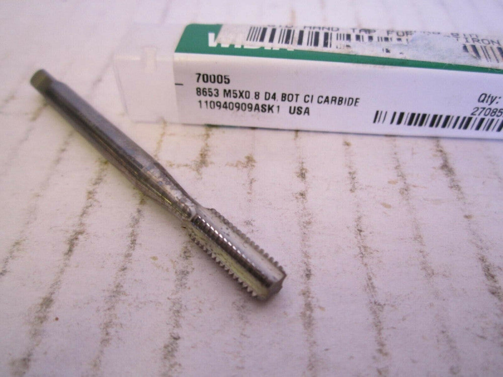 Widia (70005) M5 x 0.80 Solid Carbide D4 4-Flute Bottoming Hand Tap New
