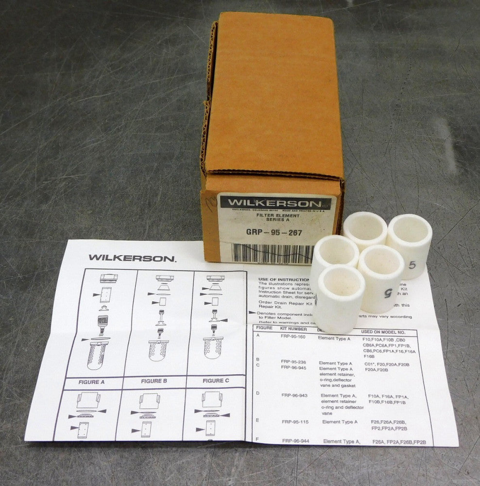 Wilkerson GRP-95-267 Pneumatic Filter Element 5 Micron Lot of Five (5)
