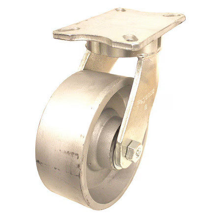 Zoro Select P27s-D100r-18 Plate Caster,5400 Lb. Ld Rating,Gy Wheel