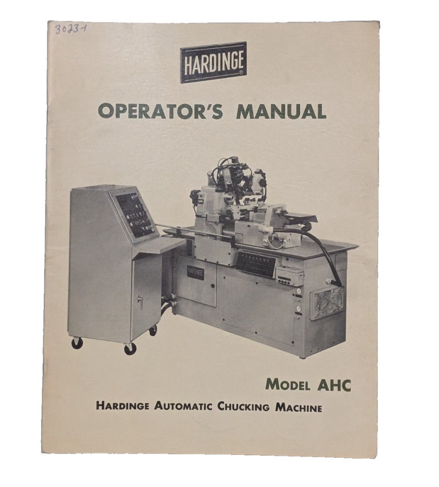 Vintage Hardinge AHC Automatic Chucking Machine Operator's Manual Hard Copy