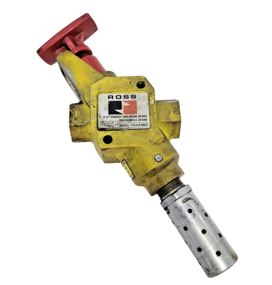 ROSS LOCKOUT & EXHAUST VALVE Y1523C4002, 7/8" PORTS W/ MUFFL-AIR ATTATCHMENT
