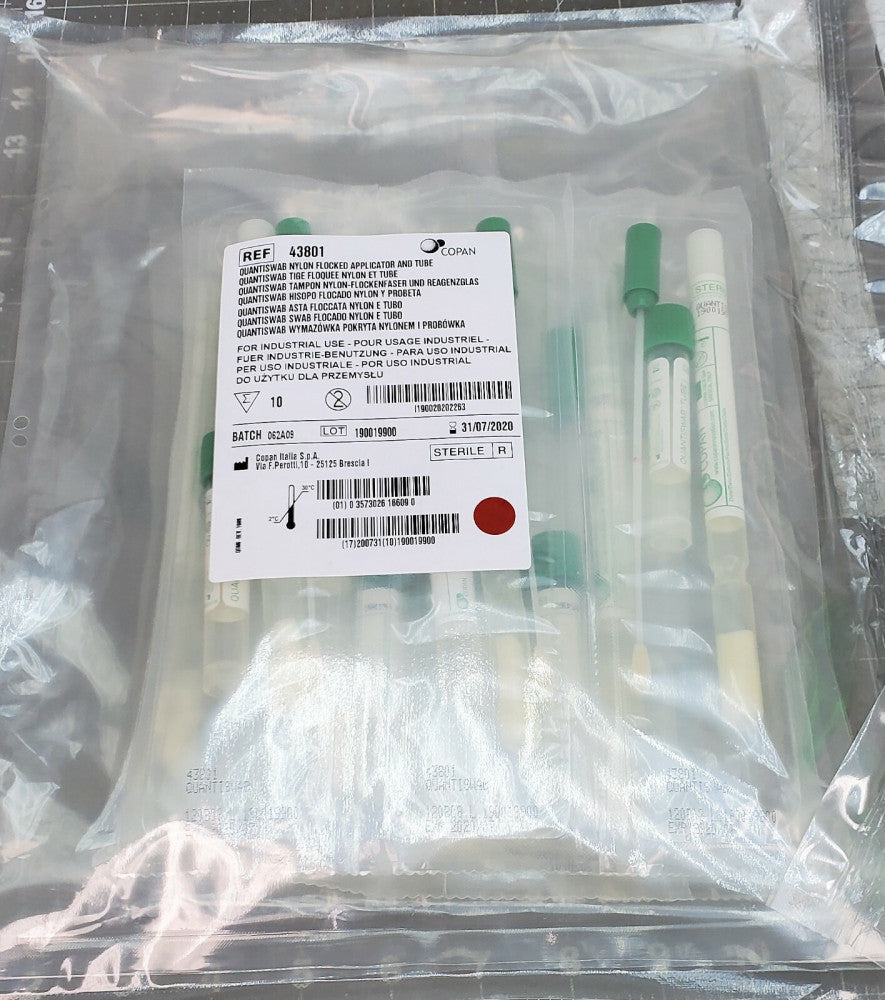 (10 PACK) Clean Room Surface Sampling Swab Kit Irradiated for Media, [C6S1]