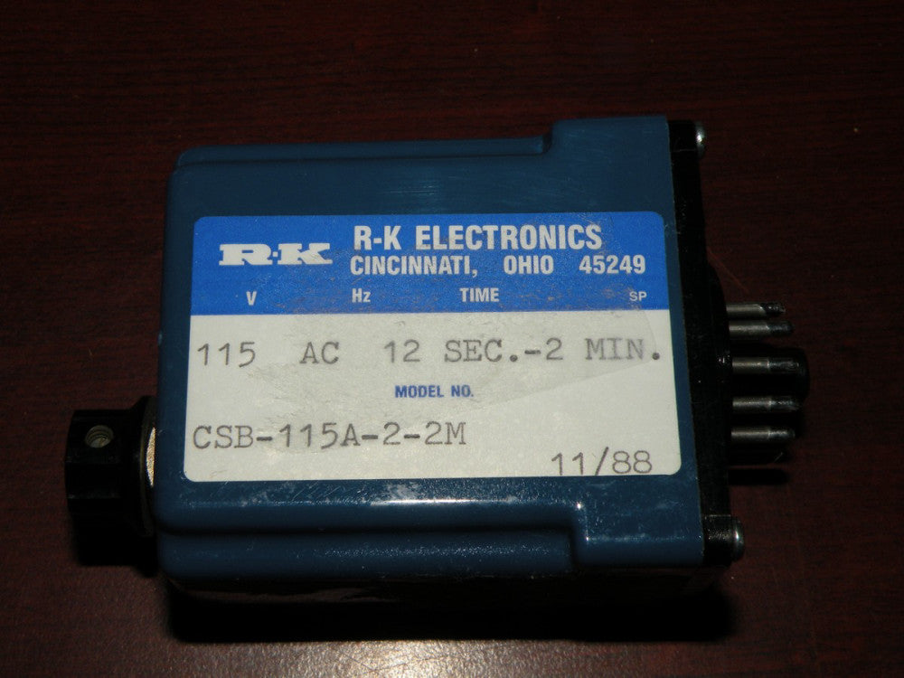 R-K Electronics Time Delay Relay 12 Seconds - 2 Minutes CSB-115A-2-2M