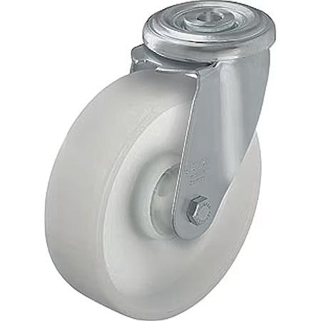 Zoro Select Ler-Po 80R Bolt-Hole Caster,3 1/16"Dia,Swivel,Nylon