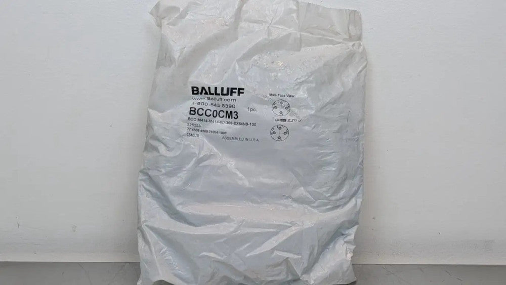 Balluff BCC0CM3 Cordset BCC M414-M414-6D-366-EX64N9-100 M12 Male/Male 4-Pin Teal