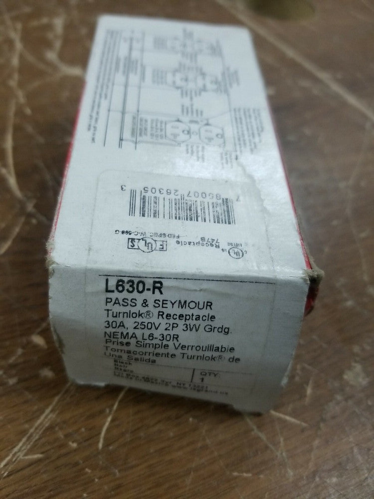 NOS P&S L630-R 30A 250V turnlok Receptacle 