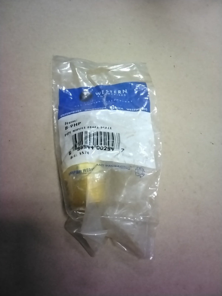 WESTERN ENTERPRISES B-9HP BRASS PIPE 3/4 NIPPLE MALE 