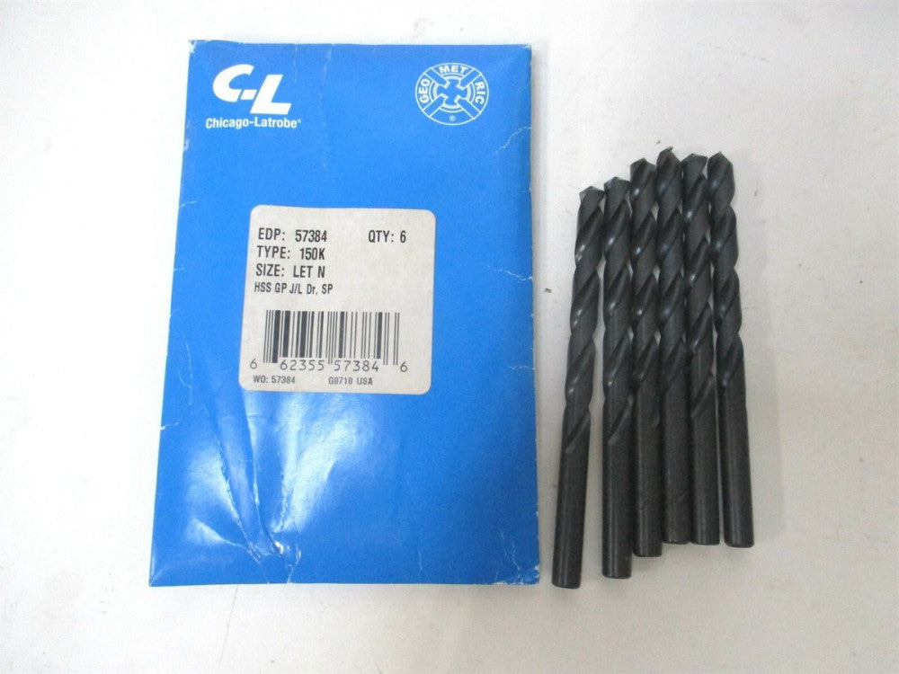 Chicago-Latrobe (57384) 3-1/16 x 4-3/8" HSS Split Point Jobber Drill Bit - Qty 6