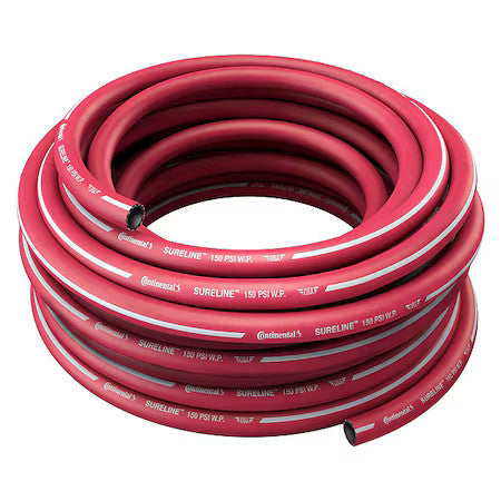 Continental Cwr100-75 1 In Id X 75 Ft L Garden Hose, Epdm Tube, Red