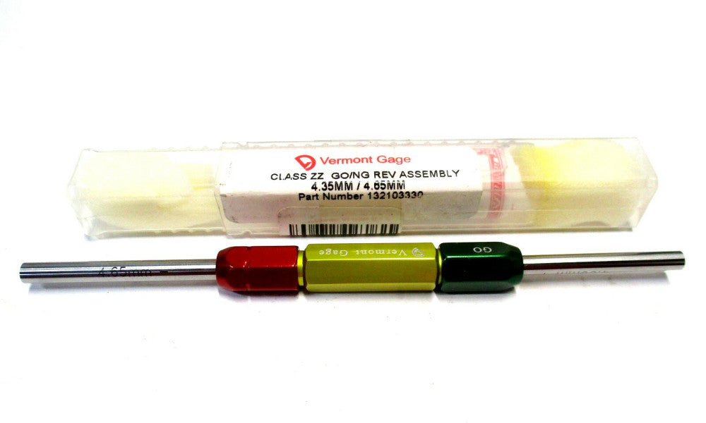 Vermont Gage 4.35mm - 4.65mm Class ZZ Go/No-Go Double End Rev Plug Gage Handle