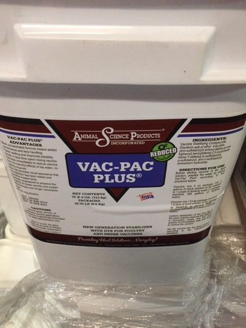 (Case of 75 - 4 oz packs) Animal Science Products VAC-PAC PLUS Exp 04/09/2021