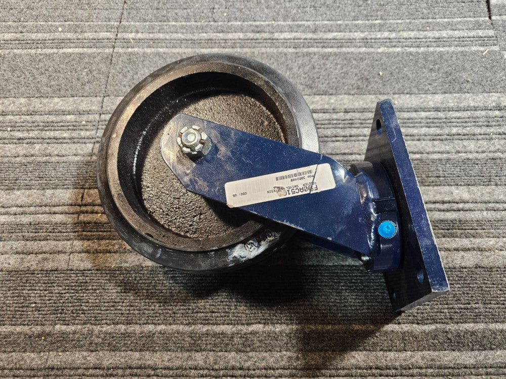 RWM 100010301TX 10" x 3" Heavy Duty Swivel Plate Caster Rubber Over Cast Wheel