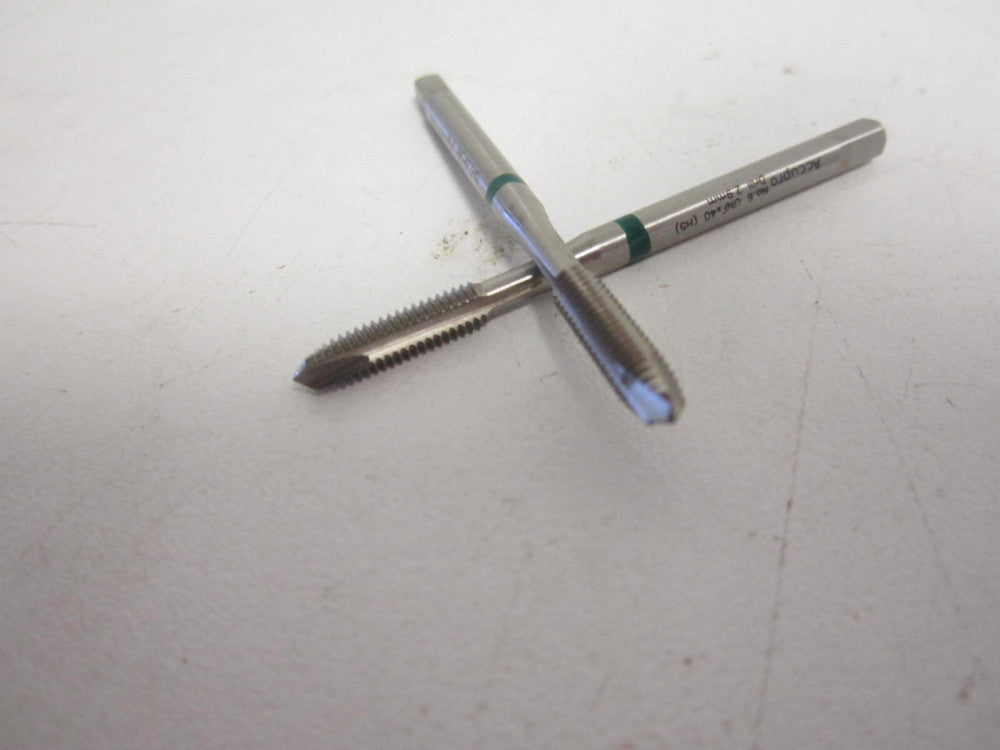 6-40 HSSE H5 Vanadium Green Band Carbon Steel Plug Chamfer Tap New - Lot of 2 