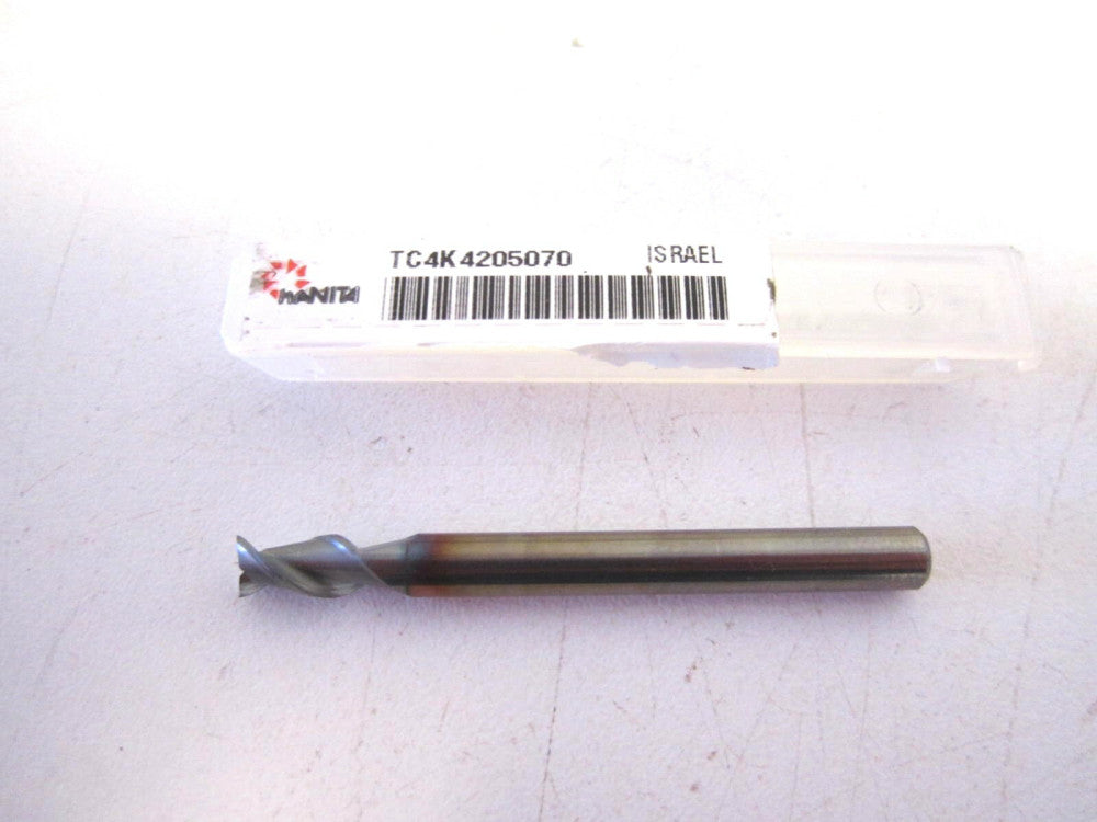 Hanita TC4K4205070 Carbide 3/16 x 3/16 x 5/16 x 2 Center Cutting End Mill New