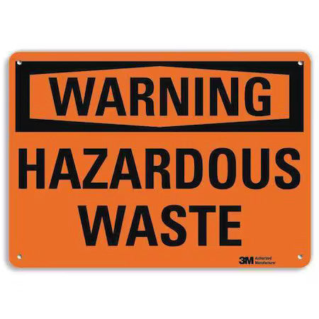 Lyle U6-1111-Ra_10X7 Warning Sign,Hazardous Waste,7 In. H, U6-1111-Ra_10X7